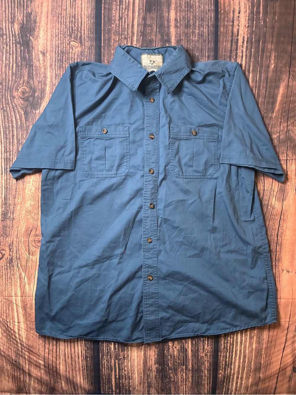 Outdoor Life Men's Short-Sleeve Button-Down Shirt in Slate Blue